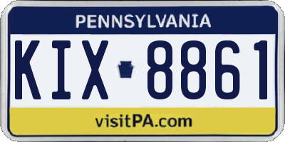 PA license plate KIX8861