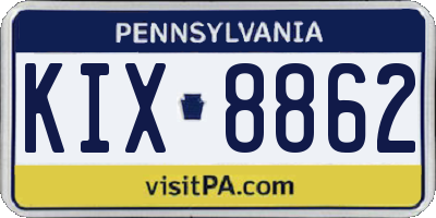 PA license plate KIX8862