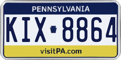 PA license plate KIX8864