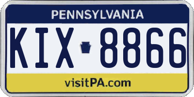 PA license plate KIX8866