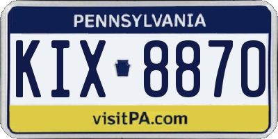 PA license plate KIX8870
