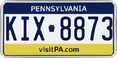 PA license plate KIX8873