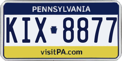 PA license plate KIX8877