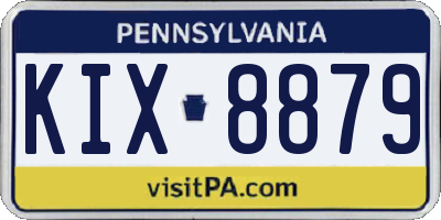 PA license plate KIX8879