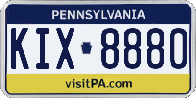 PA license plate KIX8880