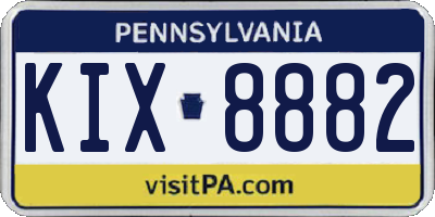 PA license plate KIX8882