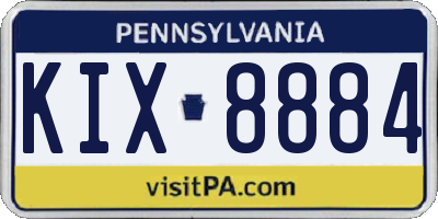 PA license plate KIX8884