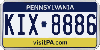 PA license plate KIX8886
