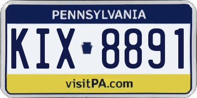 PA license plate KIX8891
