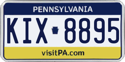 PA license plate KIX8895