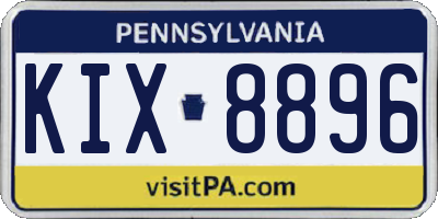 PA license plate KIX8896