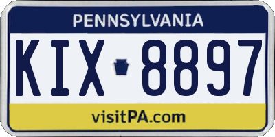 PA license plate KIX8897