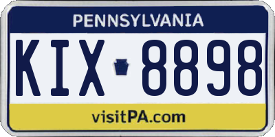 PA license plate KIX8898
