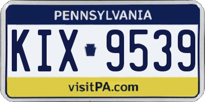 PA license plate KIX9539