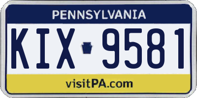 PA license plate KIX9581