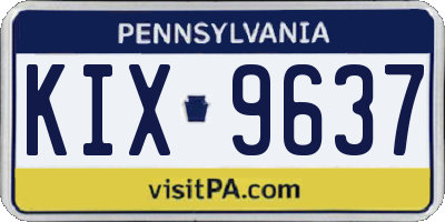 PA license plate KIX9637