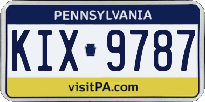 PA license plate KIX9787