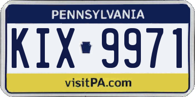 PA license plate KIX9971