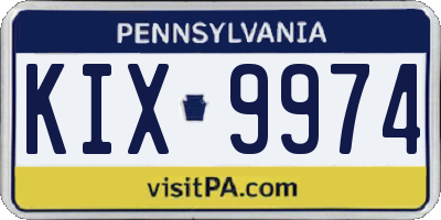 PA license plate KIX9974