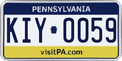 PA license plate KIY0059