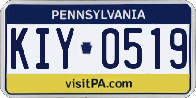 PA license plate KIY0519