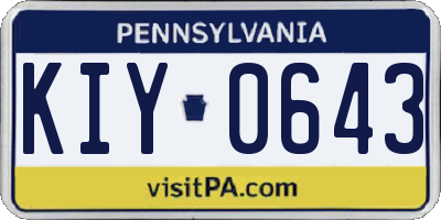 PA license plate KIY0643