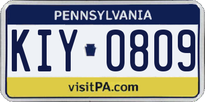 PA license plate KIY0809