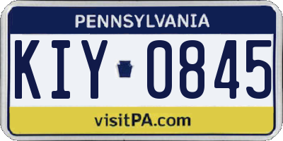 PA license plate KIY0845