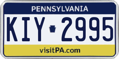 PA license plate KIY2995