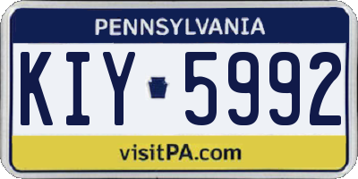 PA license plate KIY5992