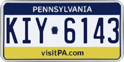 PA license plate KIY6143