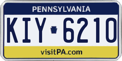 PA license plate KIY6210