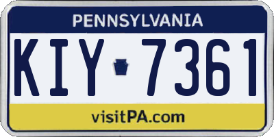PA license plate KIY7361