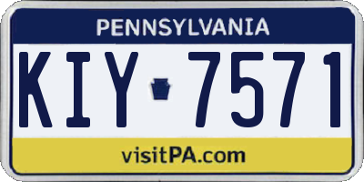 PA license plate KIY7571