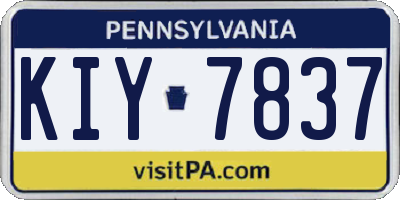 PA license plate KIY7837