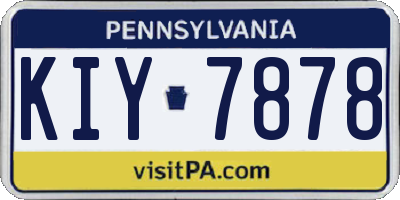 PA license plate KIY7878