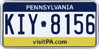 PA license plate KIY8156