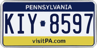 PA license plate KIY8597