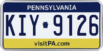PA license plate KIY9126