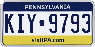 PA license plate KIY9793
