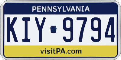 PA license plate KIY9794