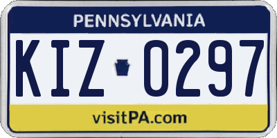 PA license plate KIZ0297