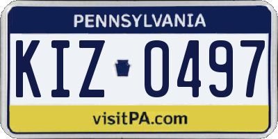 PA license plate KIZ0497