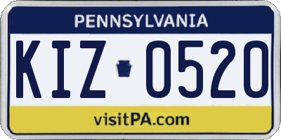PA license plate KIZ0520