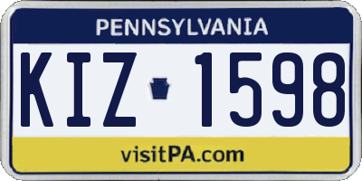 PA license plate KIZ1598