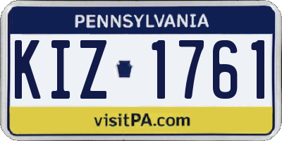 PA license plate KIZ1761