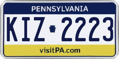 PA license plate KIZ2223