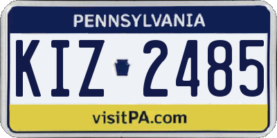 PA license plate KIZ2485