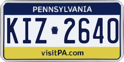 PA license plate KIZ2640