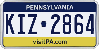 PA license plate KIZ2864